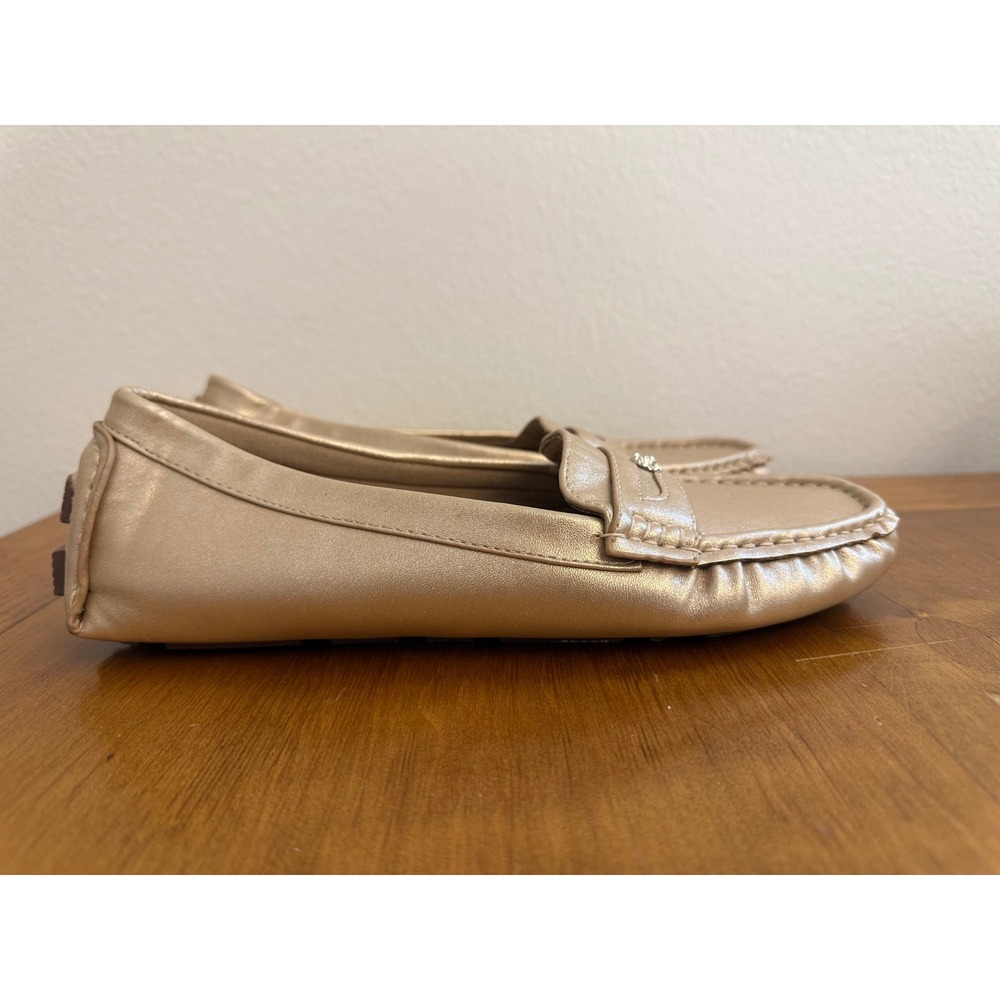Anne Klein iFlex Womens Metallic Gold Champagne Driving Loafers Flats Shoes 8M - Picture 5 of 8